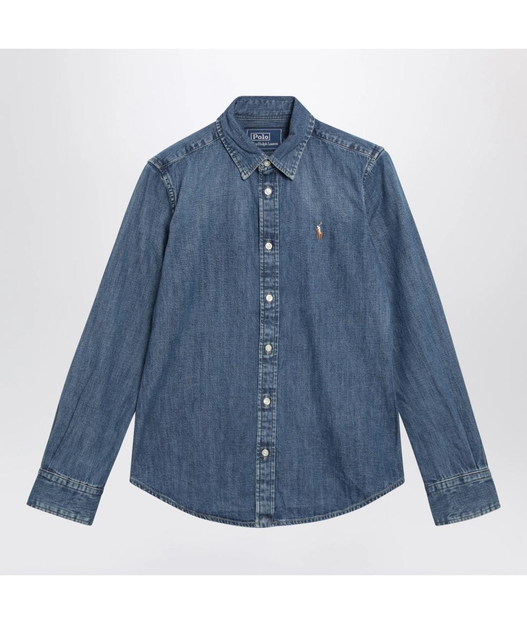 POLO RALPH LAUREN Синяя хлопковая рубашка, фото 3