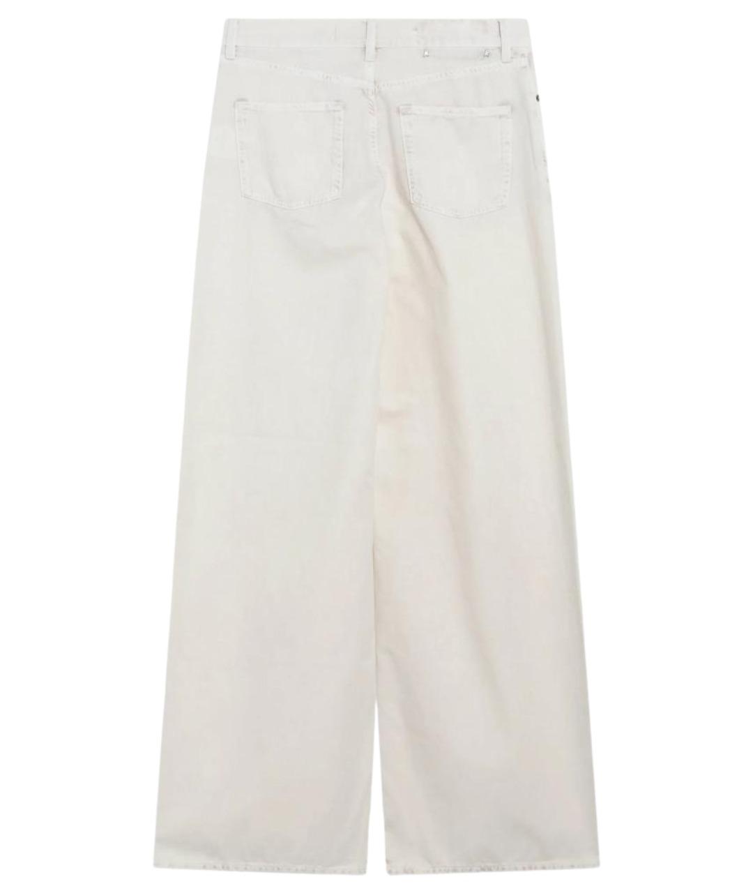 GOLDEN GOOSE DELUXE BRAND Белые хлопковые прямые брюки, фото 2