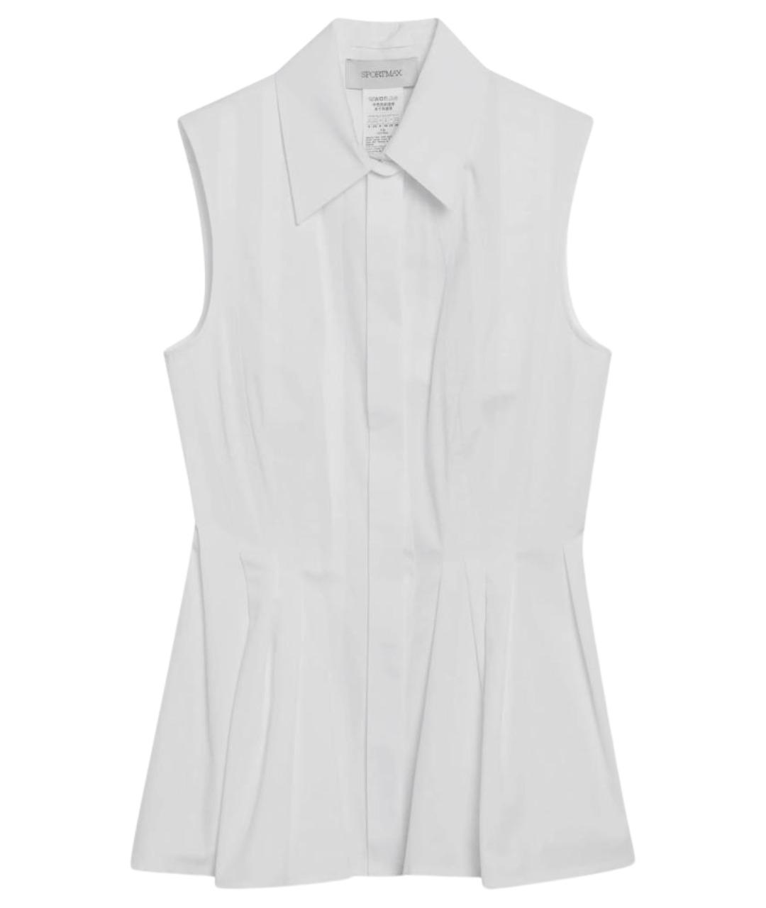 SPORTMAX Белая хлопковая рубашка, фото 1