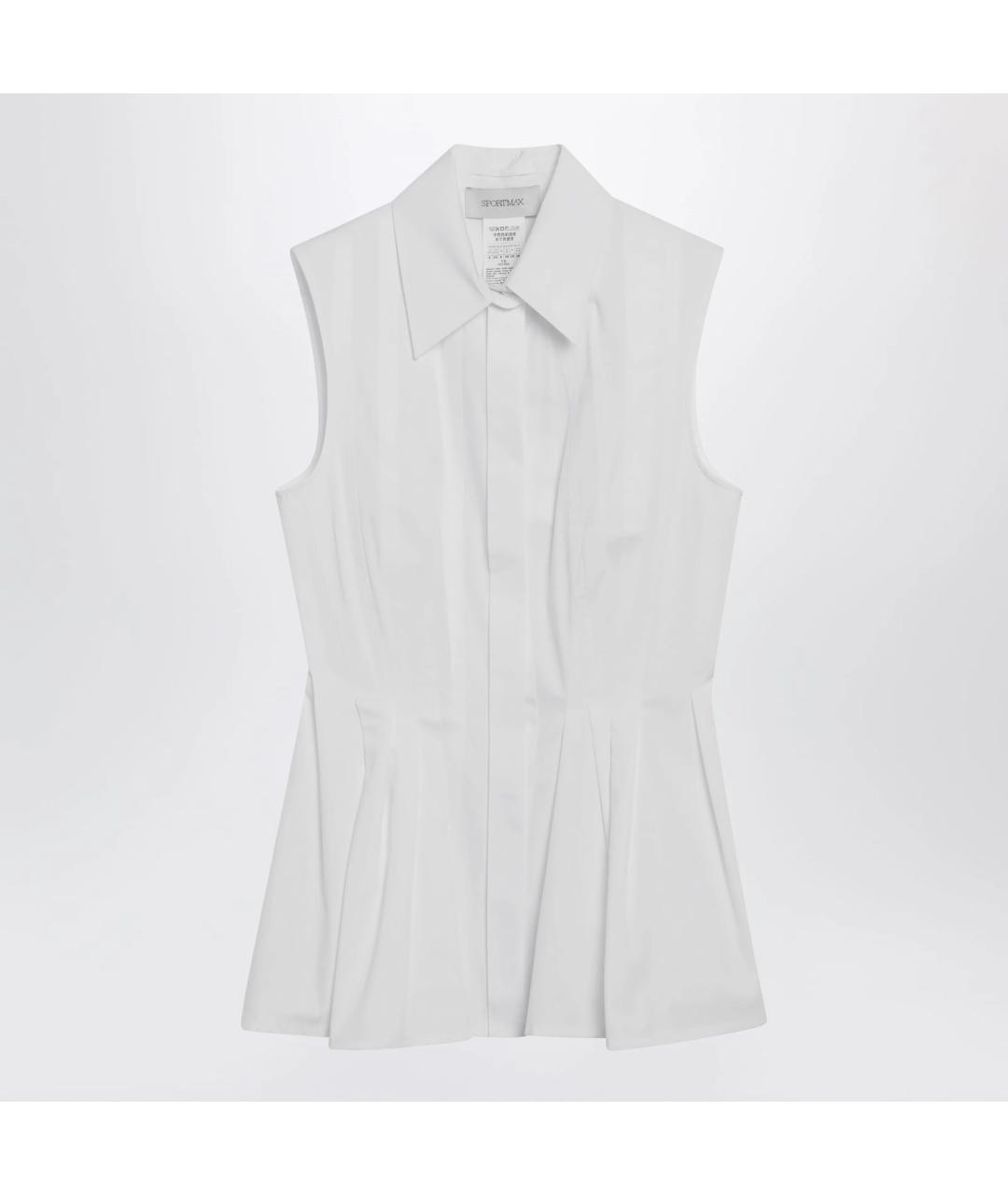 SPORTMAX Белая хлопковая рубашка, фото 3