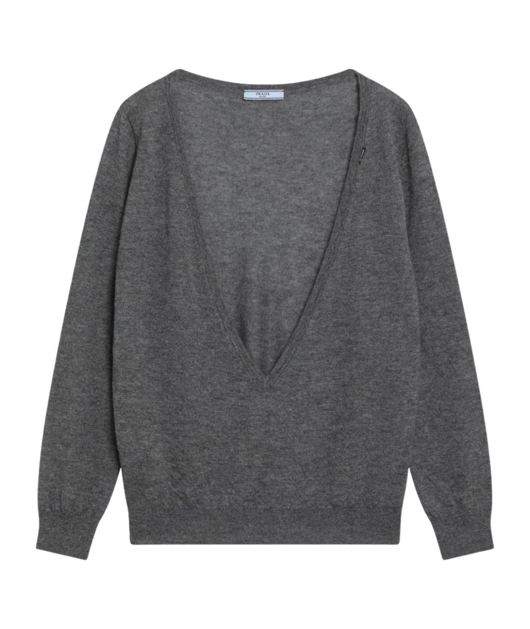 PRADA Серый кашемировый джемпер / свитер, фото 1