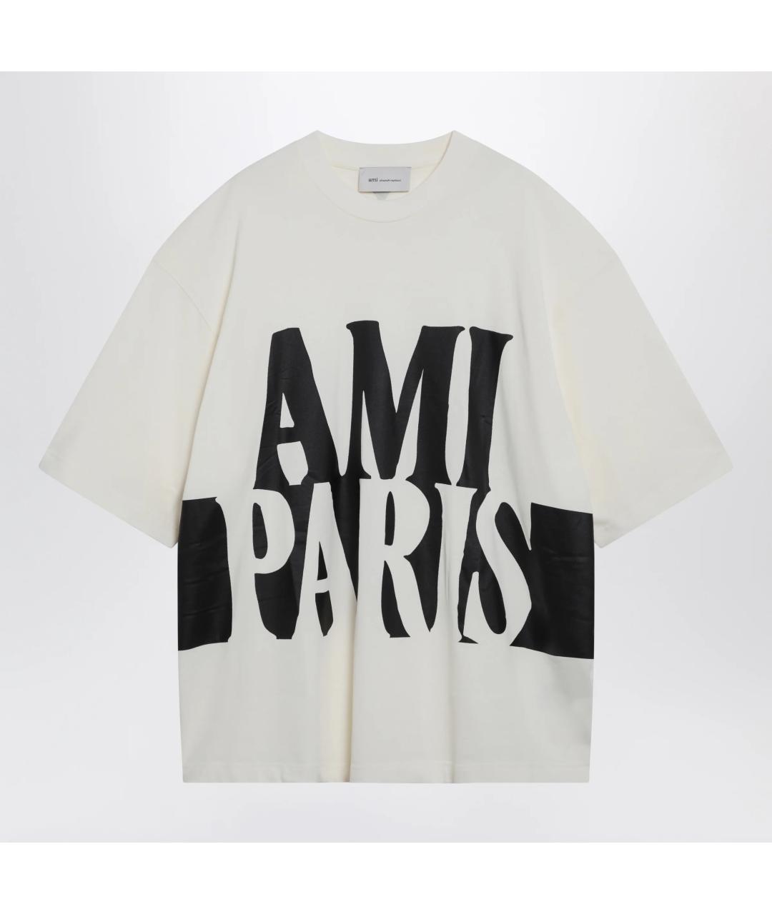 Ami Paris Белая хлопковая футболка, фото 3