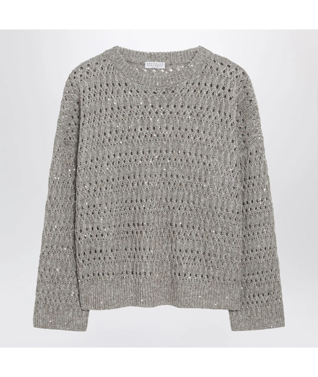 BRUNELLO CUCINELLI Бежевый льняной джемпер / свитер, фото 3