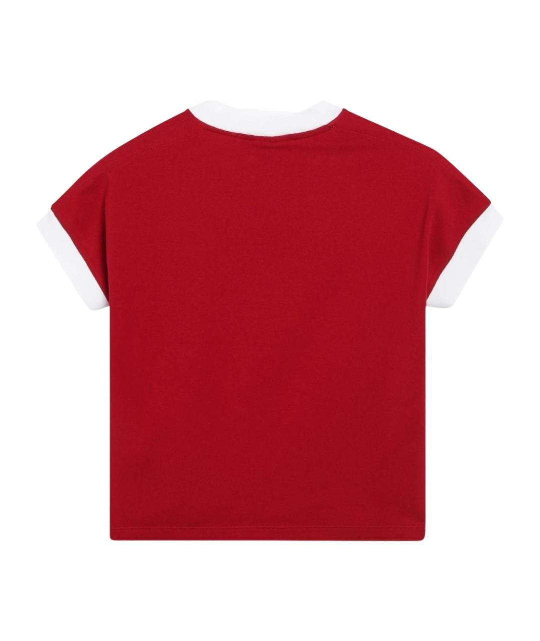 VERSACE Красная хлопковая футболка, фото 2