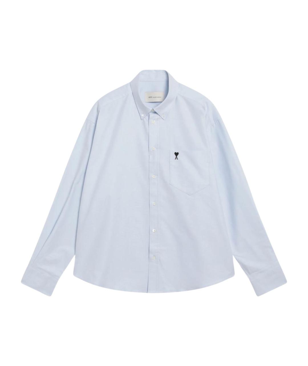 Ami Paris Синяя хлопковая кэжуал рубашка, фото 1