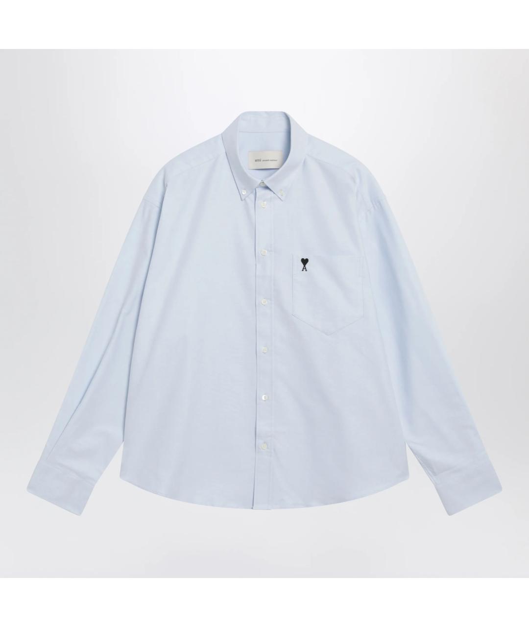 Ami Paris Синяя хлопковая кэжуал рубашка, фото 3