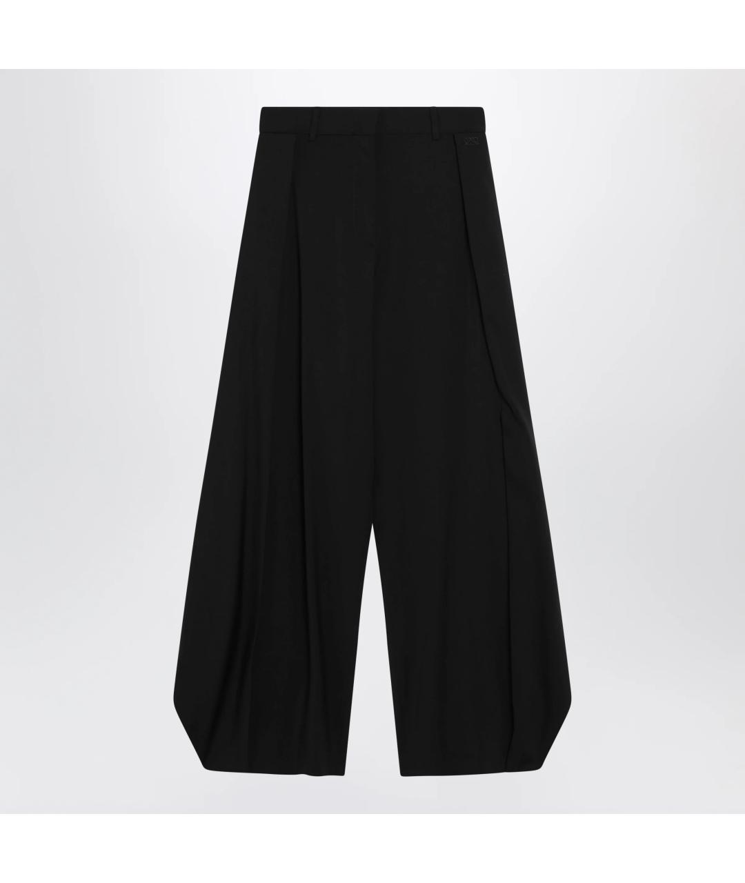 LOEWE Черные шерстяные прямые брюки, фото 3