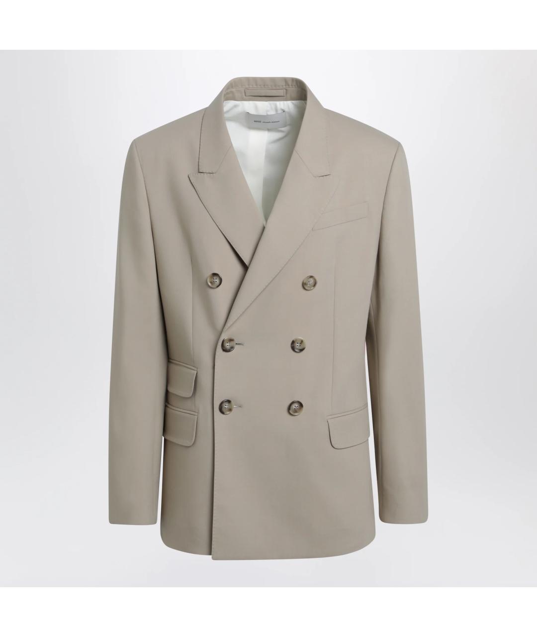 Ami Paris Бежевый шерстяной пиджак, фото 3