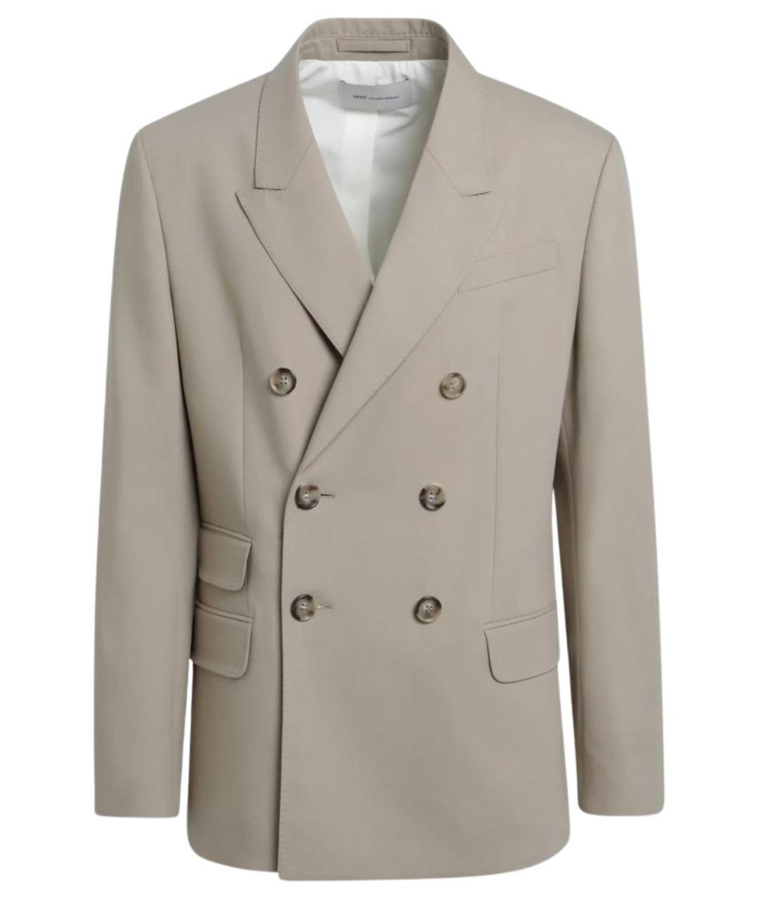 Ami Paris Бежевый шерстяной пиджак, фото 1