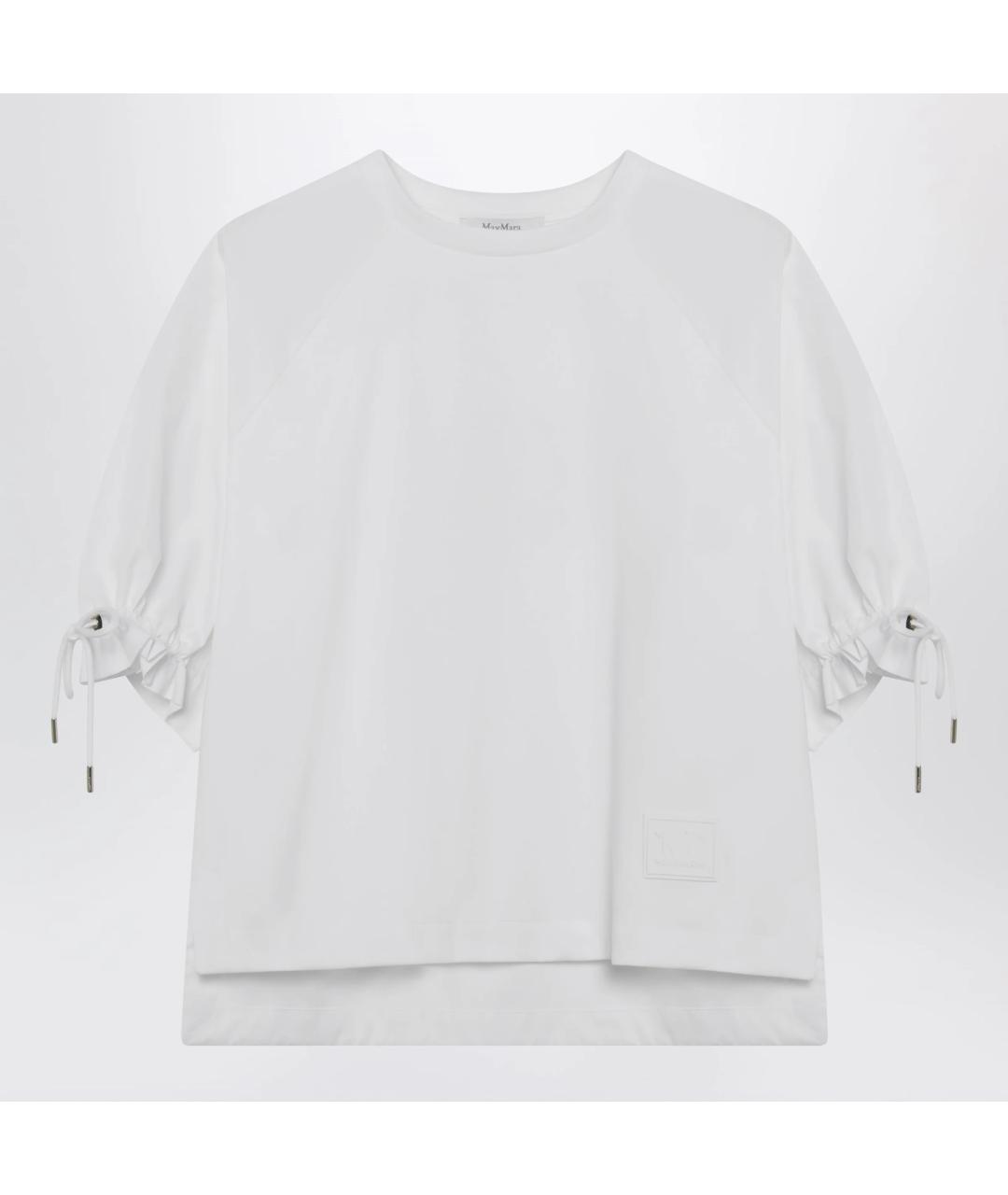 MAX MARA Белая хлопковая футболка, фото 3