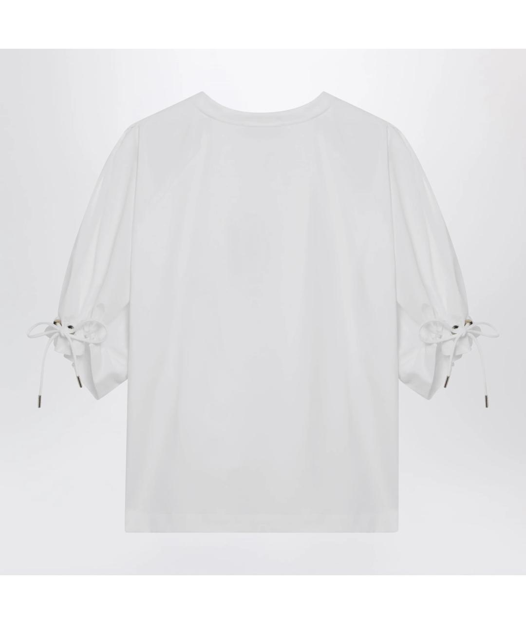 MAX MARA Белая хлопковая футболка, фото 2