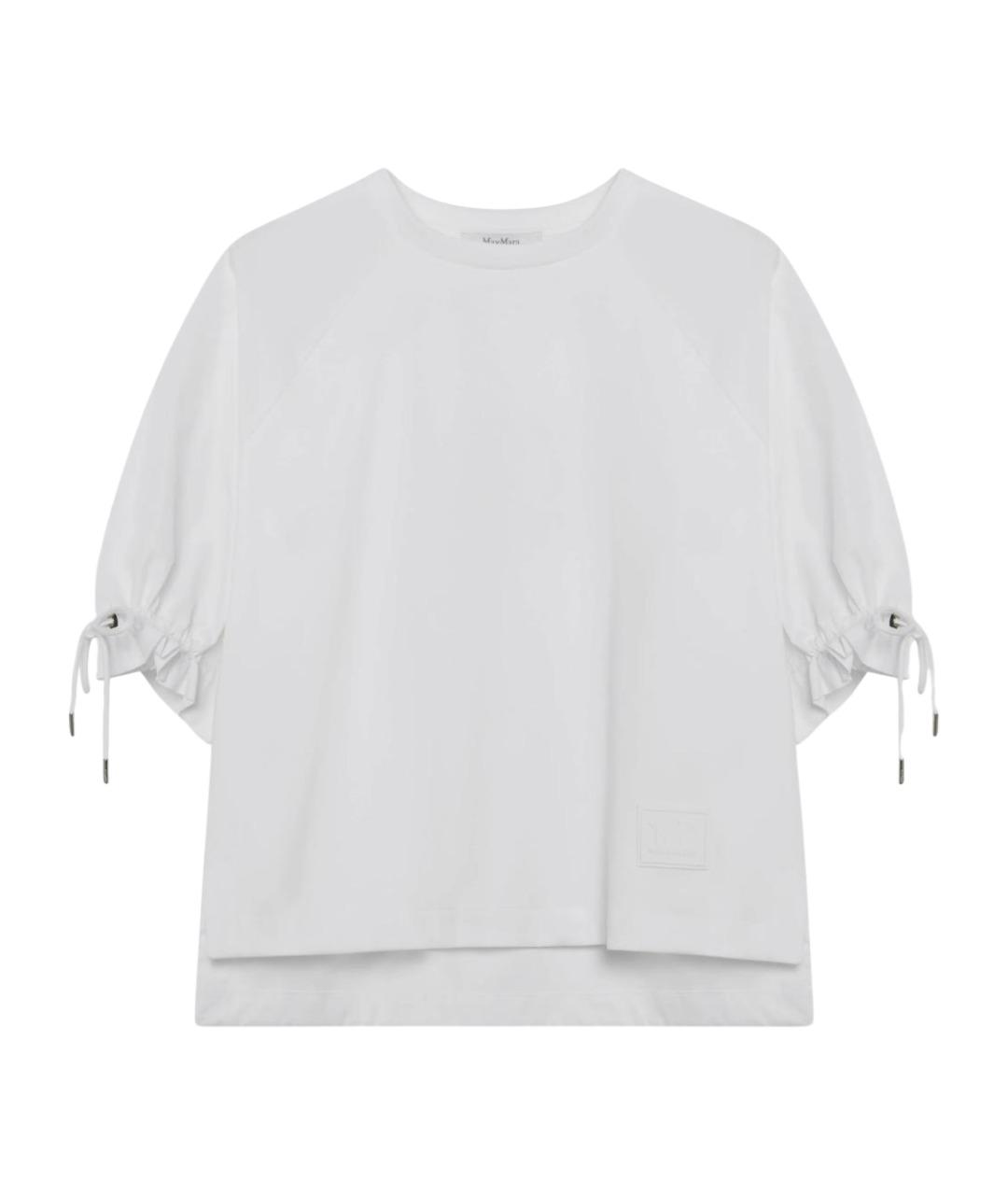 MAX MARA Белая хлопковая футболка, фото 1