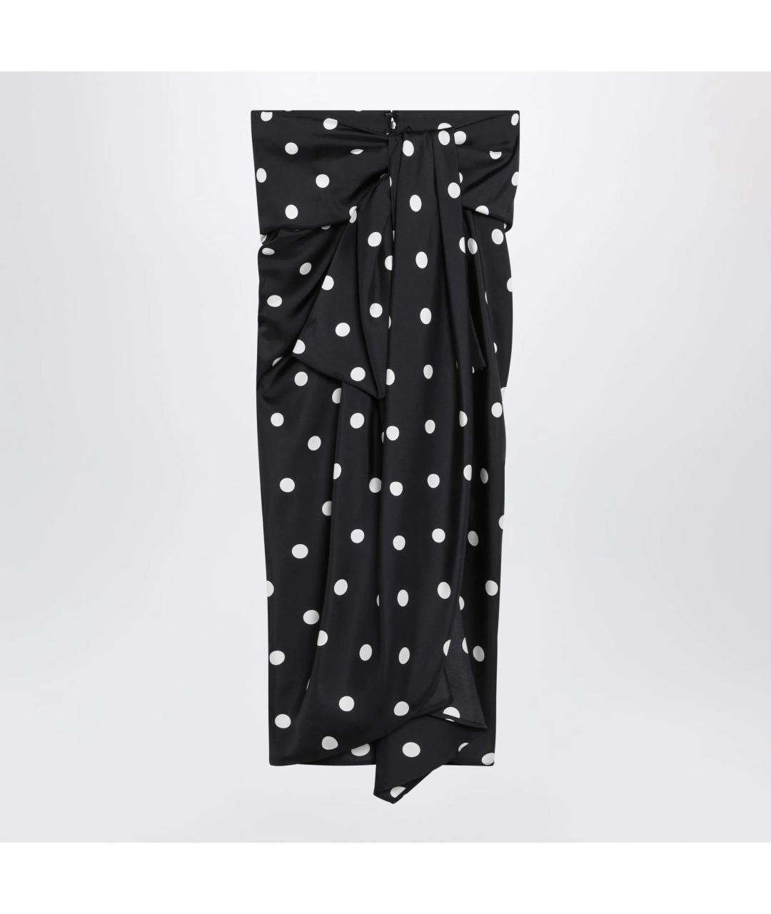 SPORTMAX Черная шелковая юбка миди, фото 3