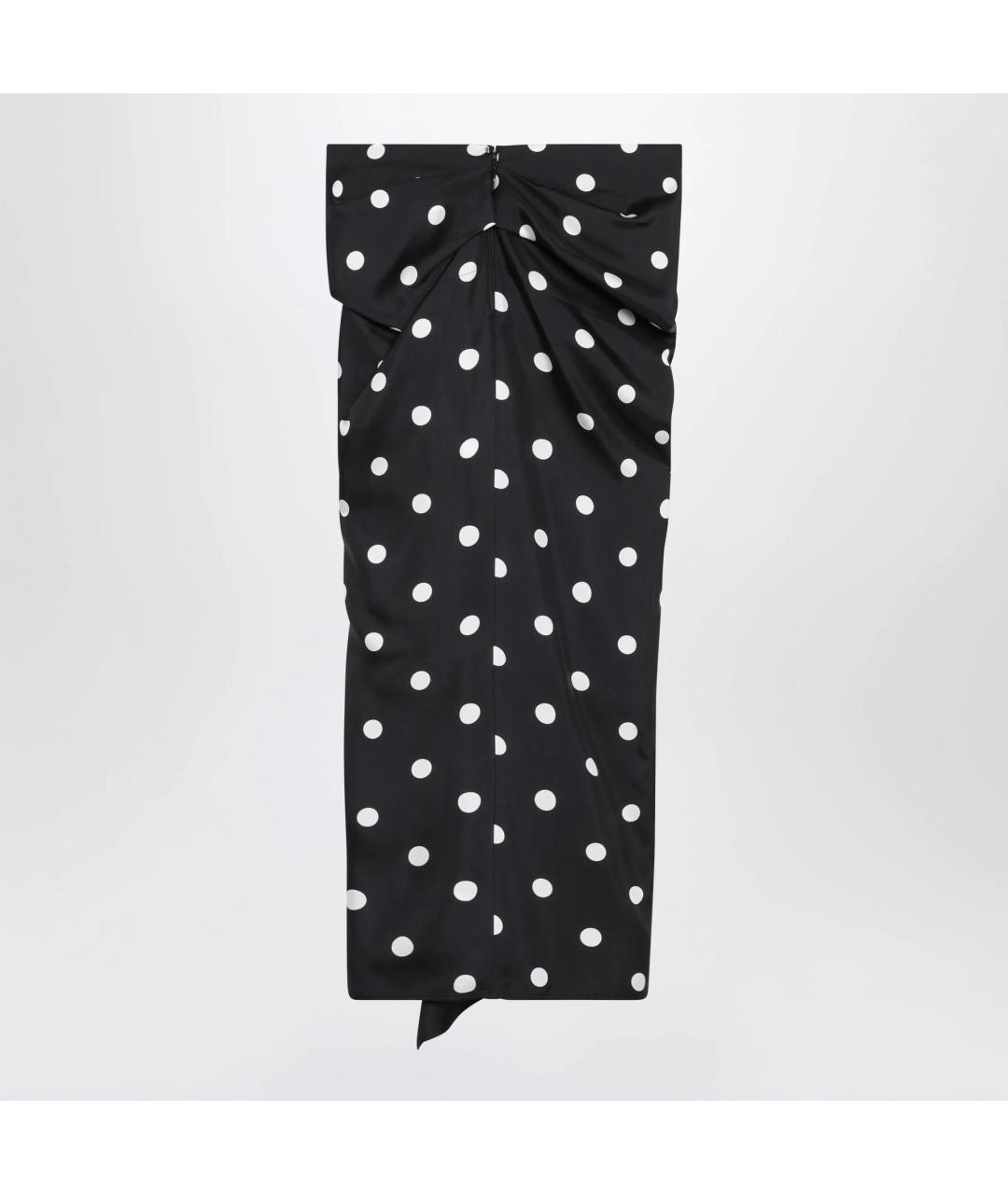 SPORTMAX Черная шелковая юбка миди, фото 2