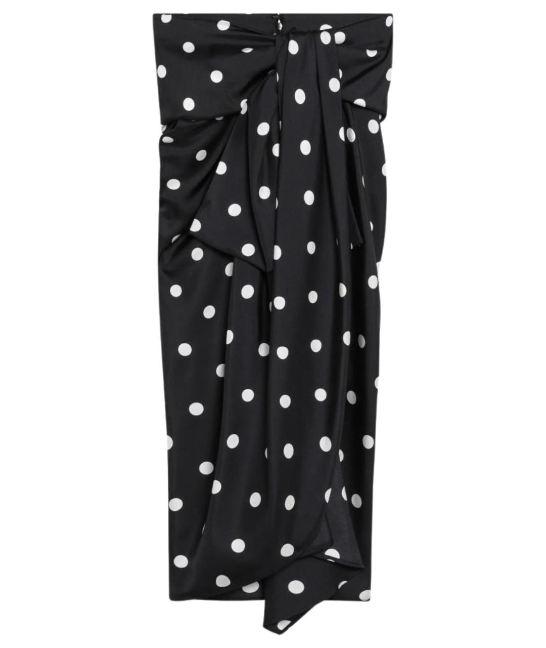 SPORTMAX Черная шелковая юбка миди, фото 1