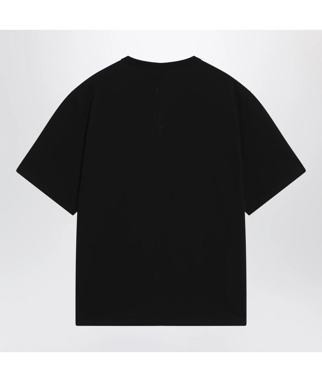 RICK OWENS Черная хлопковая футболка, фото 2