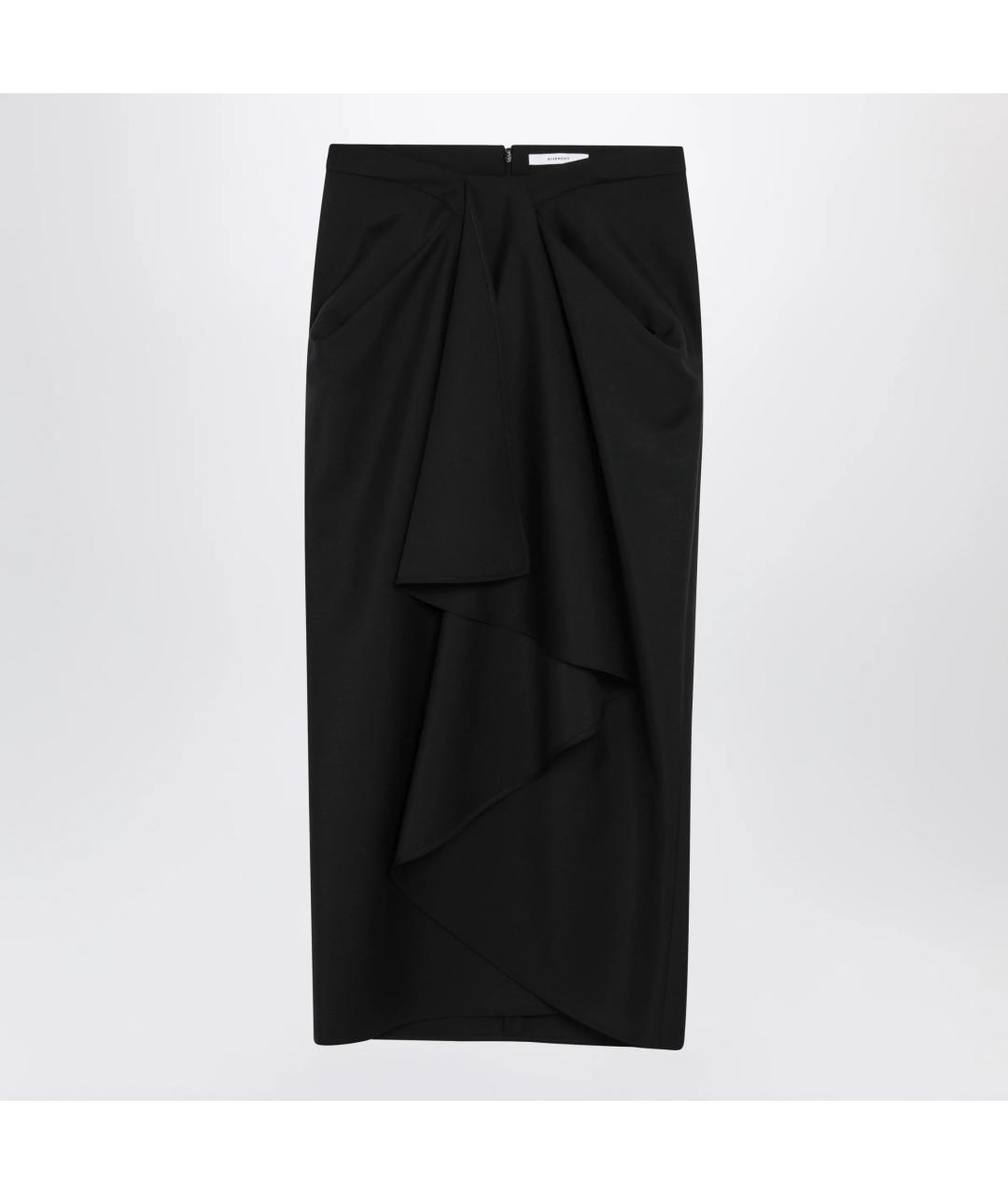 GIVENCHY Черная шерстяная юбка миди, фото 3
