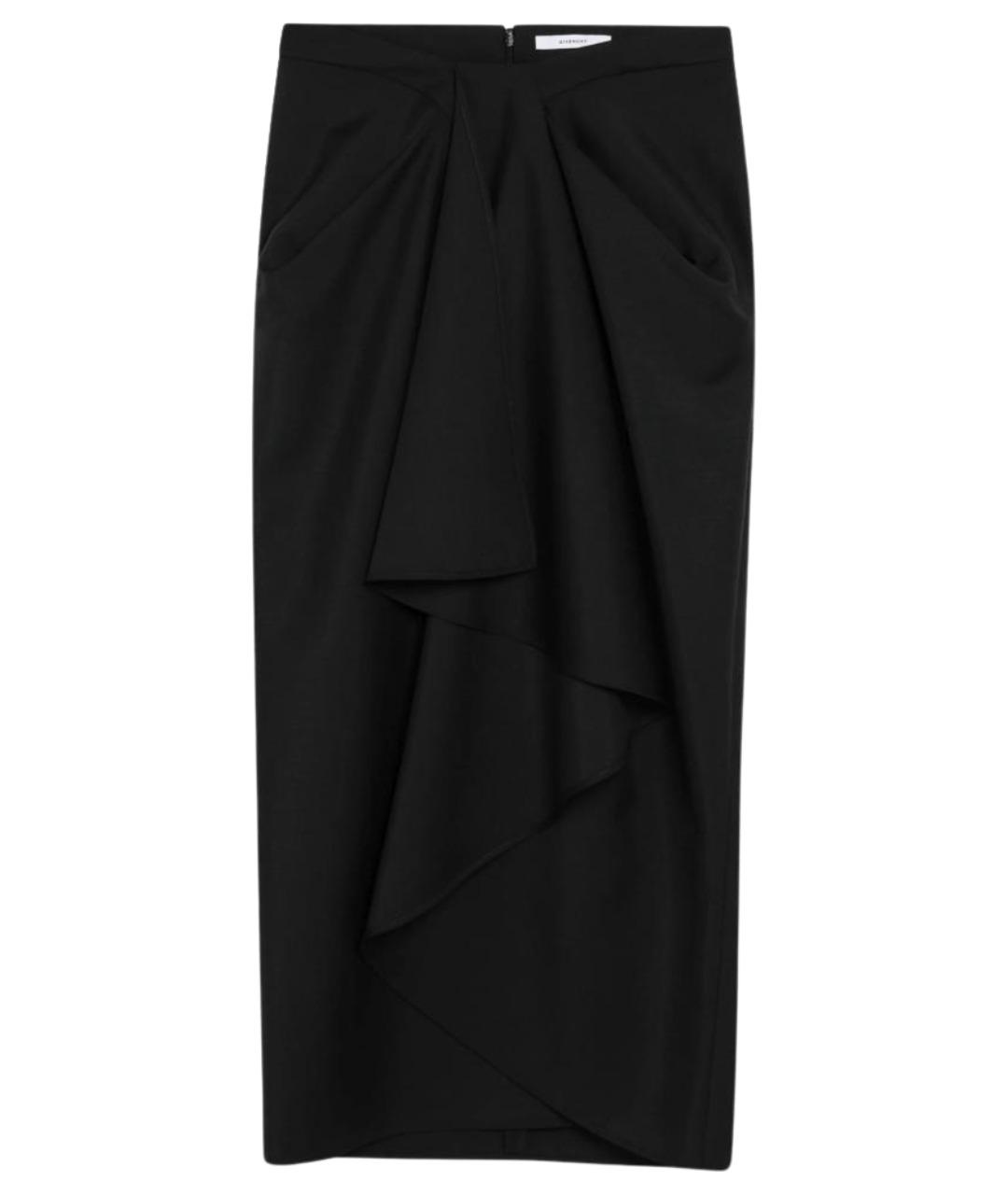 GIVENCHY Черная шерстяная юбка миди, фото 1