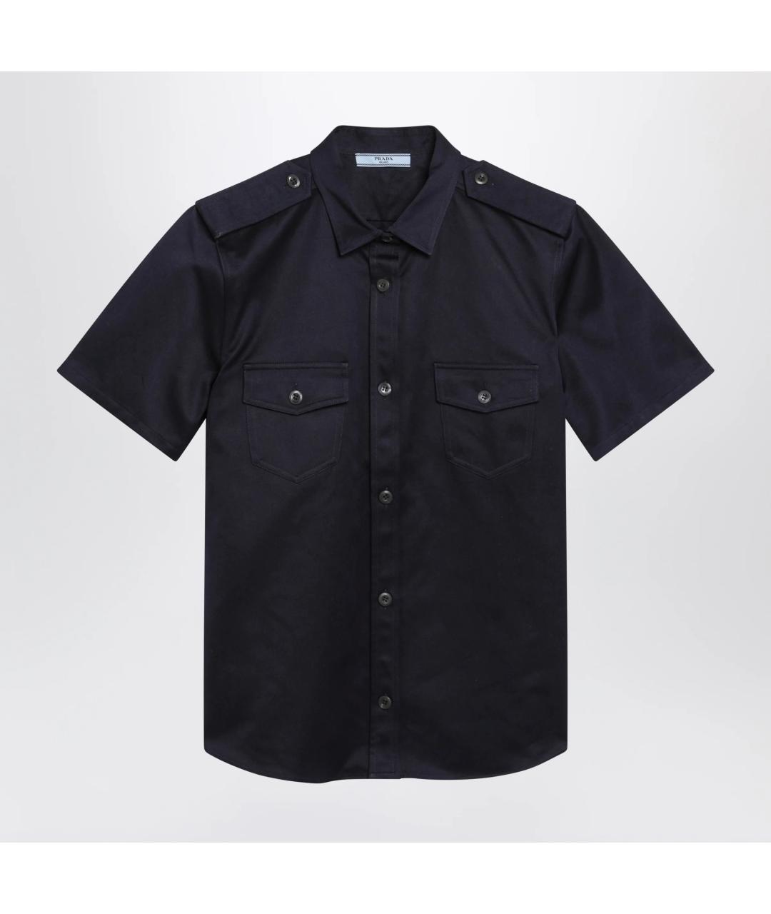 PRADA Темно-синяя хлопковая рубашка, фото 3