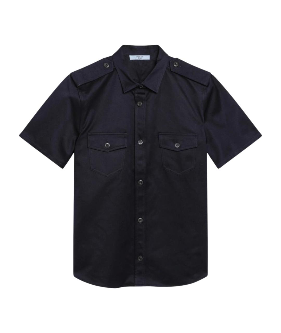 PRADA Темно-синяя хлопковая рубашка, фото 1