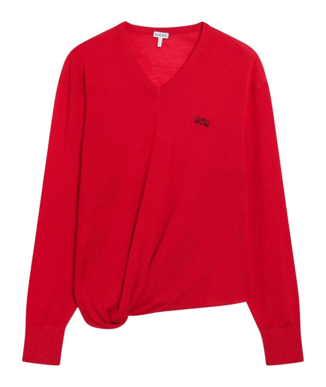 LOEWE Красный шерстяной джемпер / свитер, фото 1