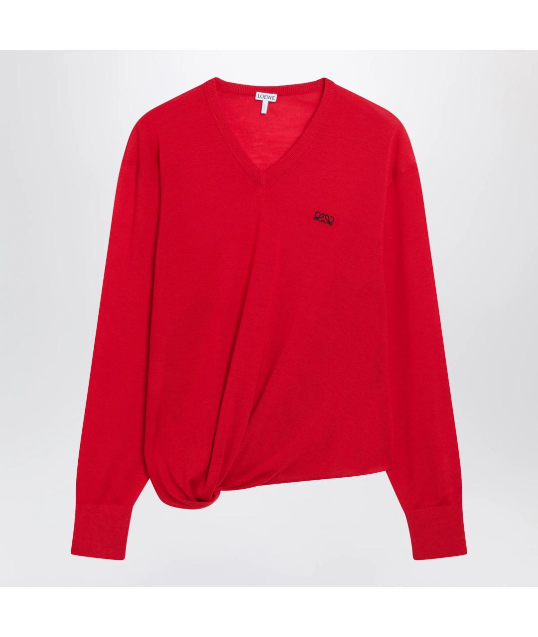 LOEWE Красный шерстяной джемпер / свитер, фото 3