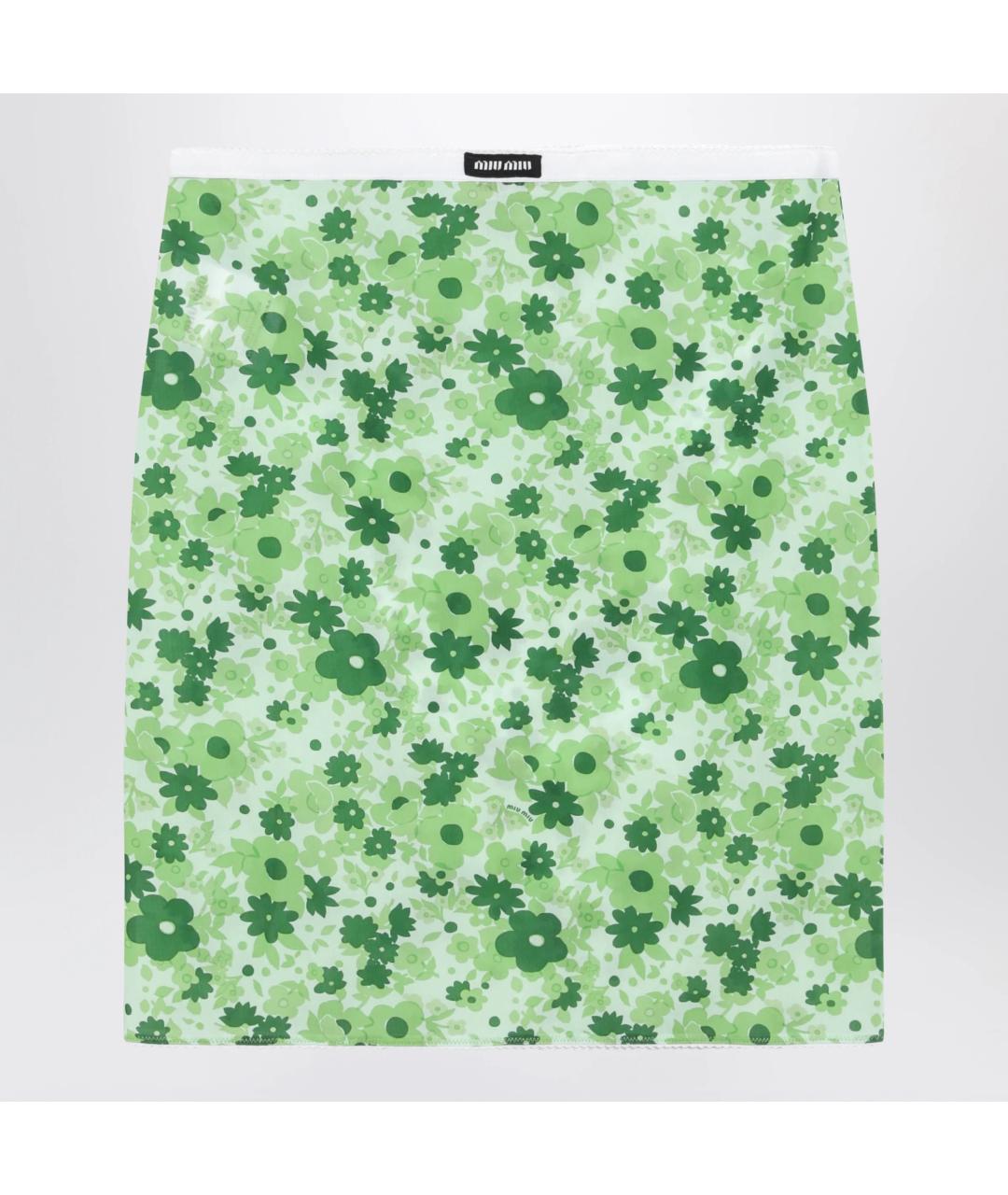 MIU MIU Зеленая юбка миди, фото 3