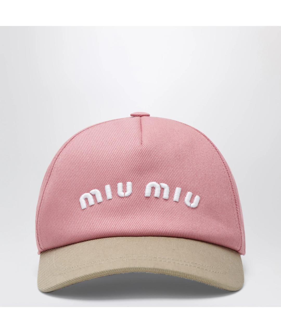 MIU MIU Розовая хлопковая кепка, фото 3