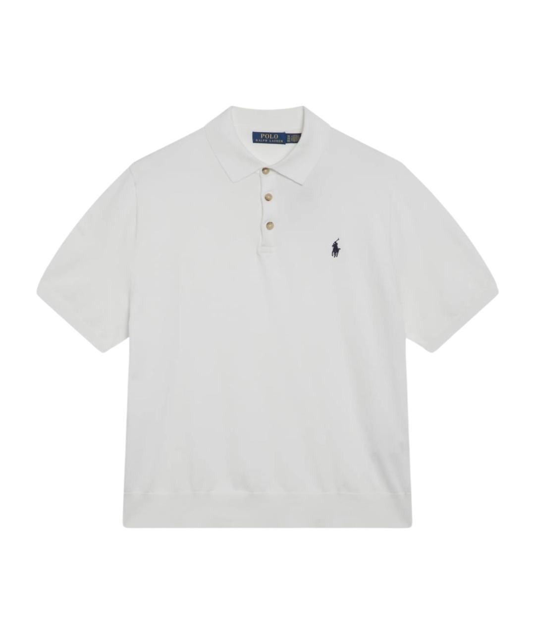 POLO RALPH LAUREN Белое хлопковое поло с коротким рукавом, фото 1
