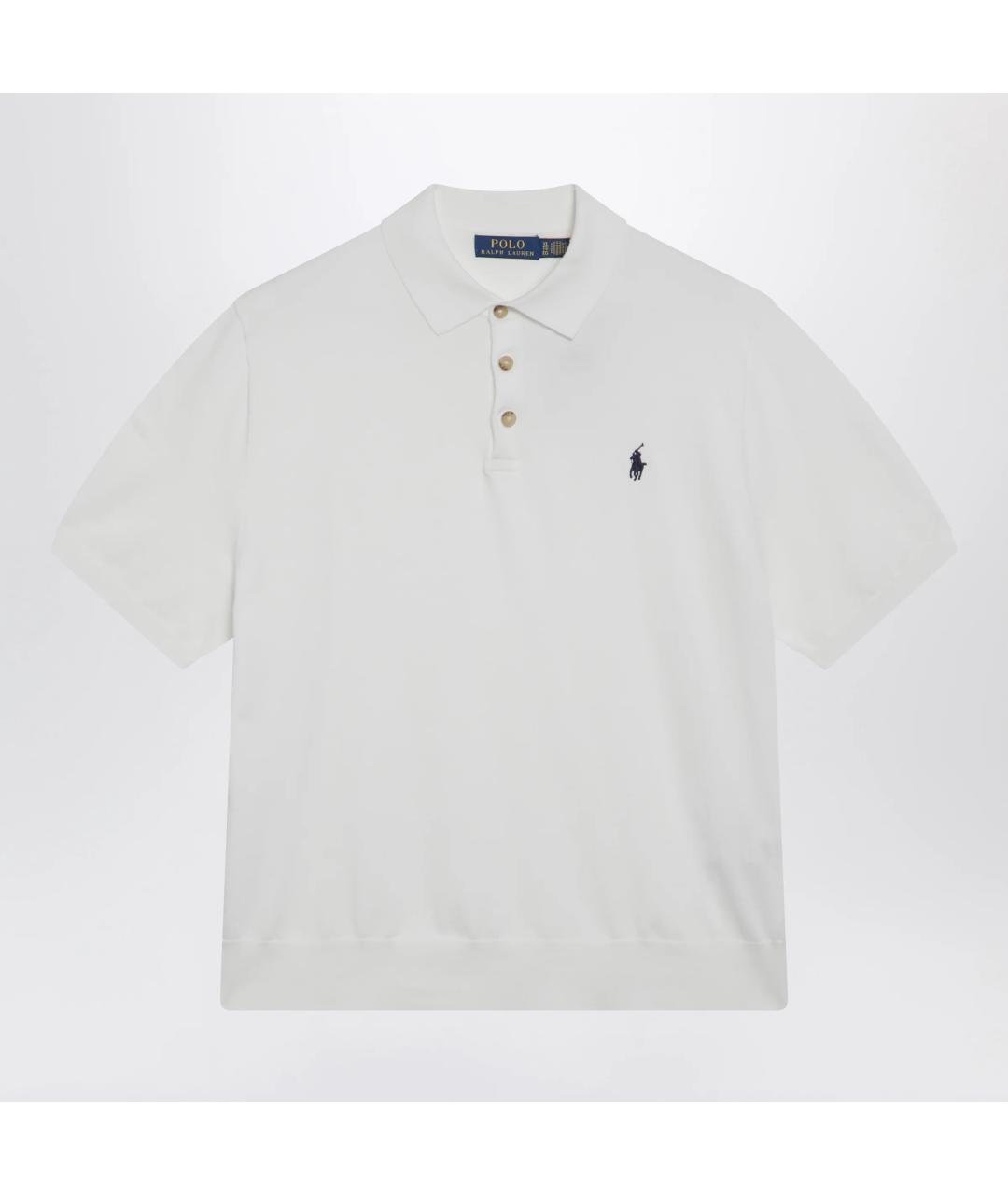 POLO RALPH LAUREN Белое хлопковое поло с коротким рукавом, фото 3