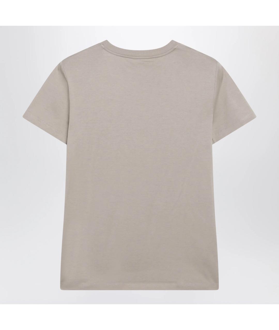 MAX MARA Бежевая хлопковая футболка, фото 2