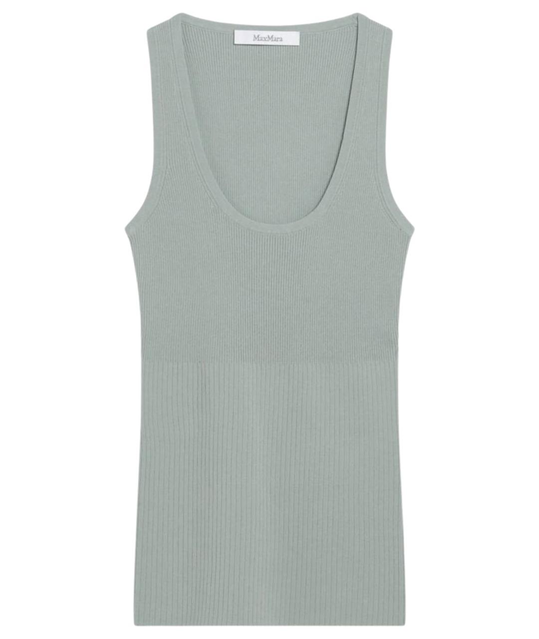 MAX MARA Зеленая бархатная майка, фото 1