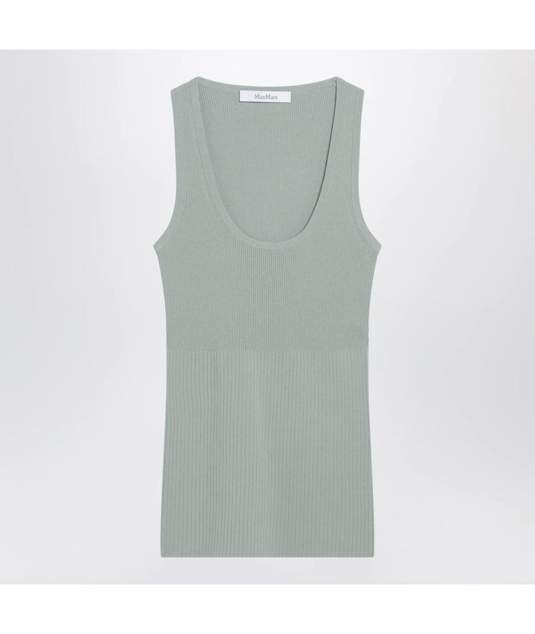 MAX MARA Зеленая бархатная майка, фото 3