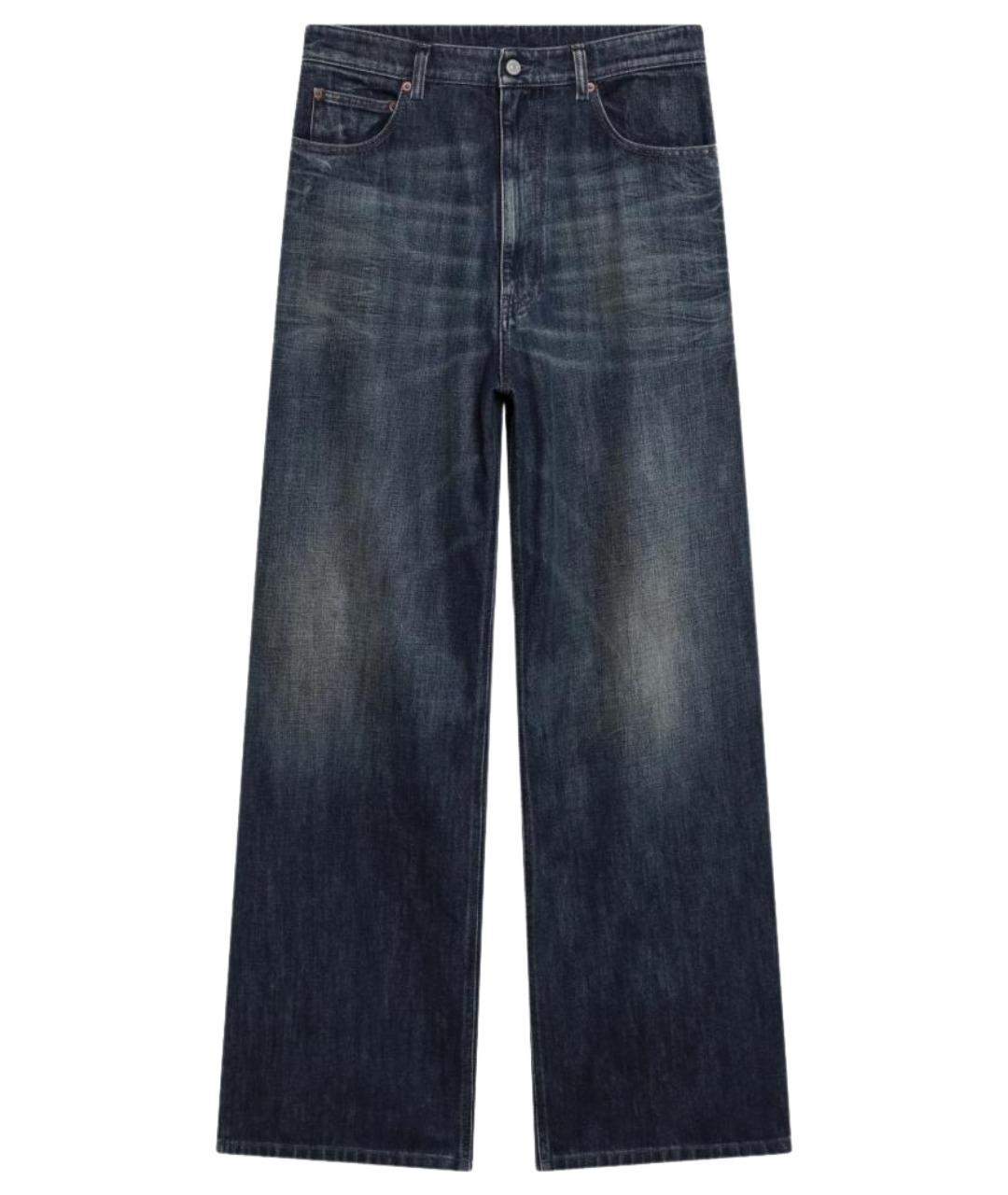 MM6 MAISON MARGIELA Синие хлопковые прямые джинсы, фото 1