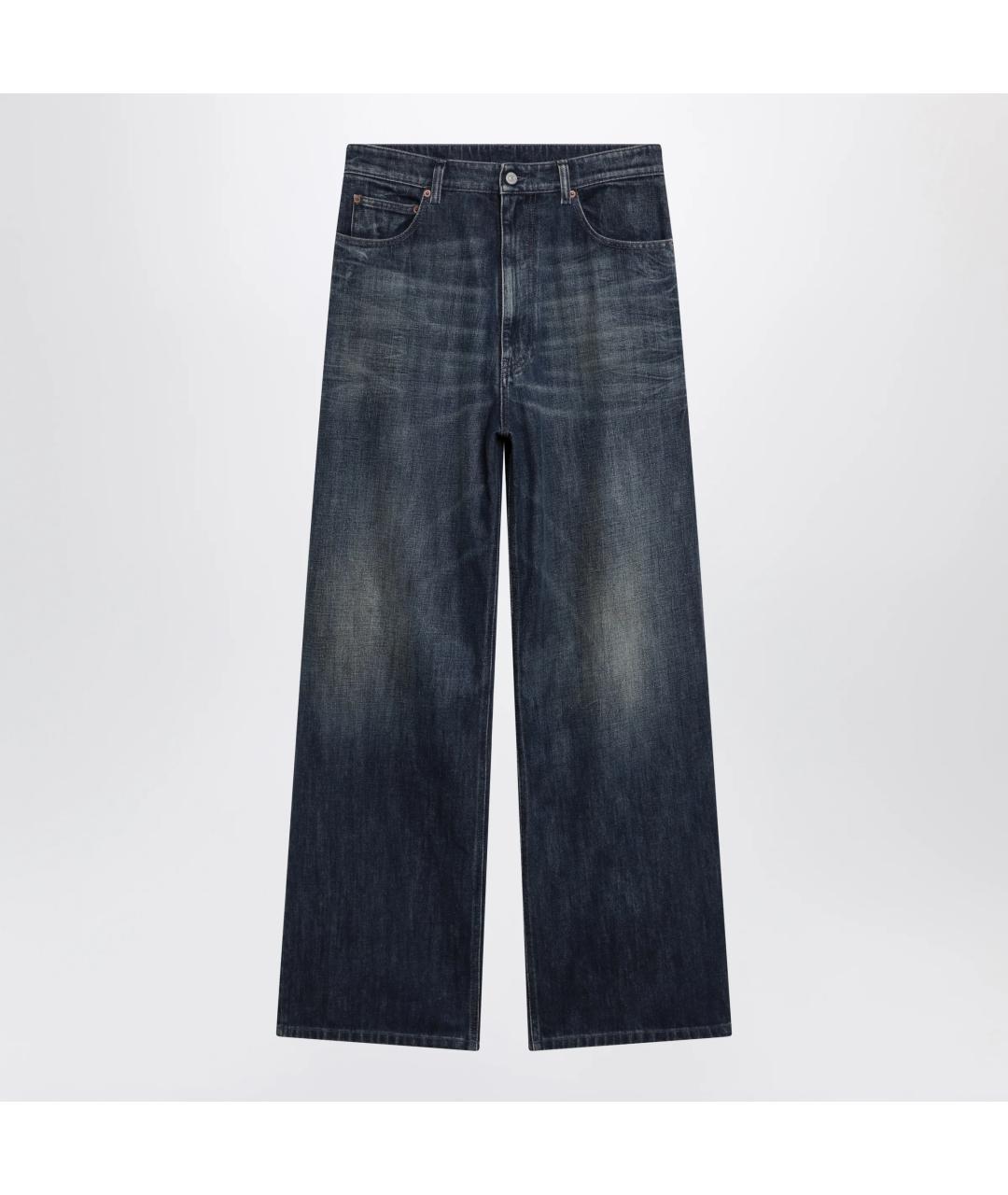 MM6 MAISON MARGIELA Синие хлопковые прямые джинсы, фото 3