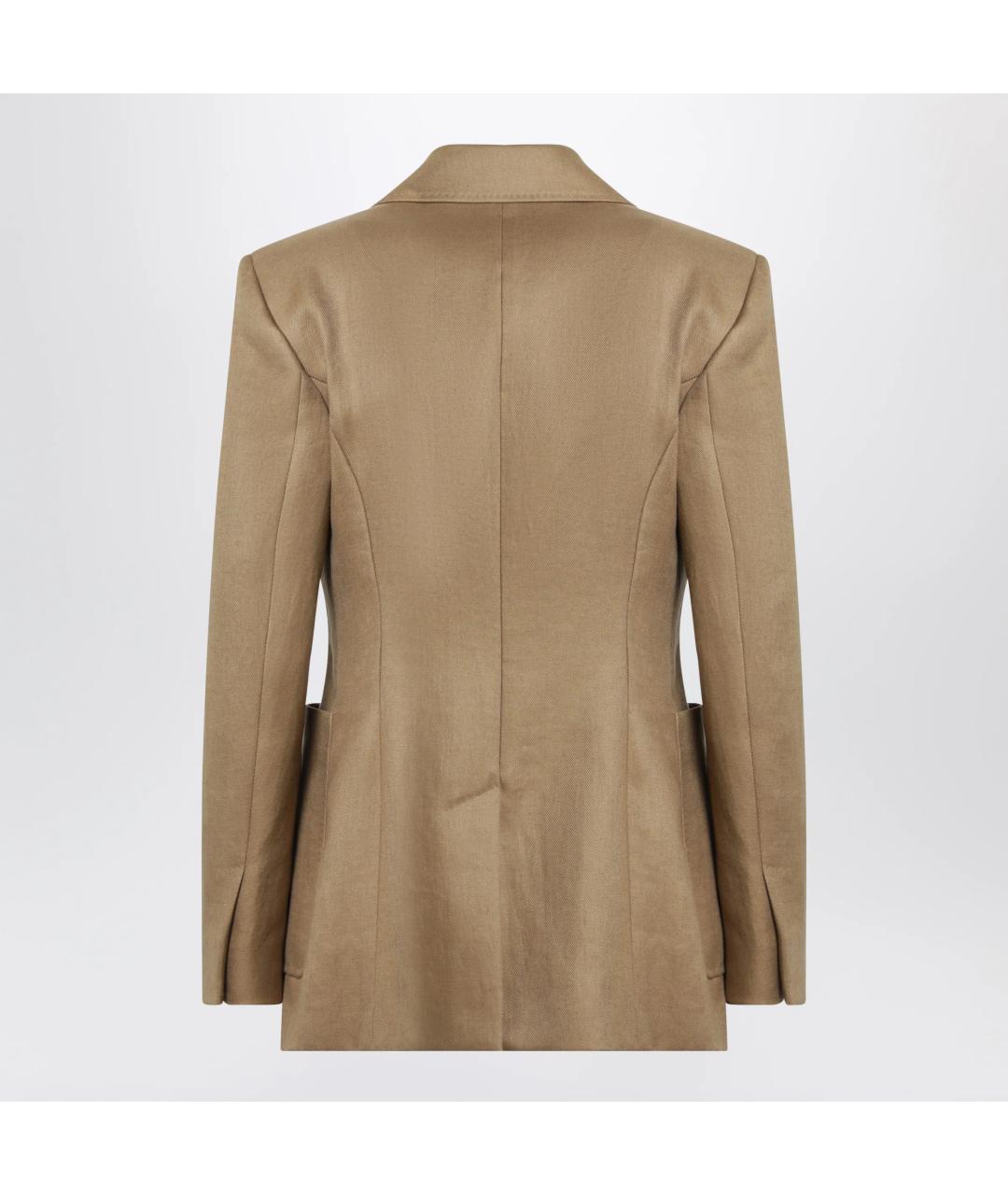 MAX MARA Бежевый льняной жакет/пиджак, фото 2