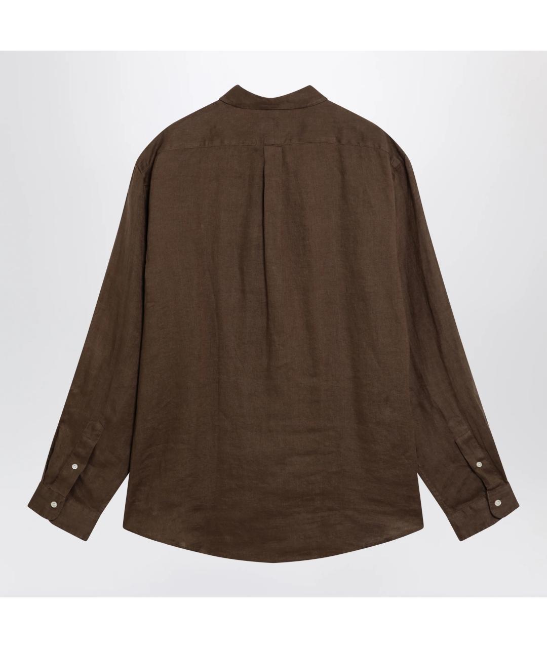 POLO RALPH LAUREN Коричневая льняная кэжуал рубашка, фото 2