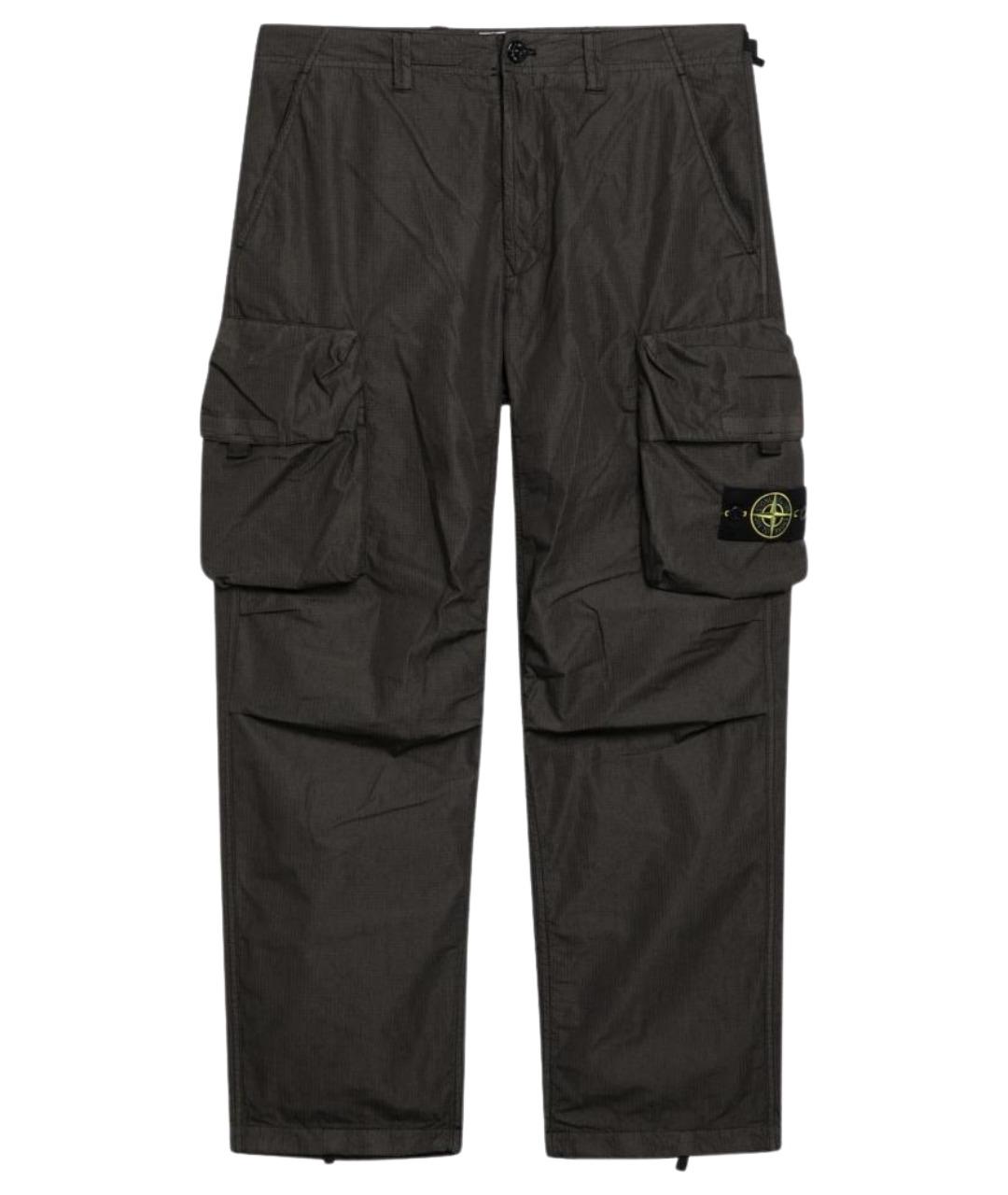 STONE ISLAND Серые хлопковые повседневные брюки, фото 1