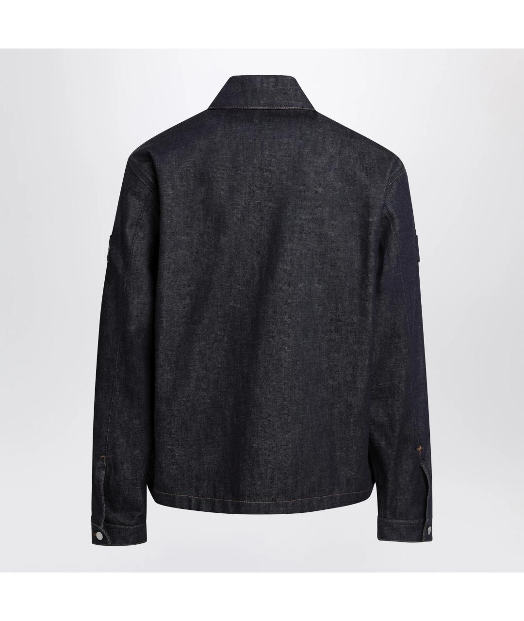 STONE ISLAND Темно-синяя хлопковая куртка, фото 2