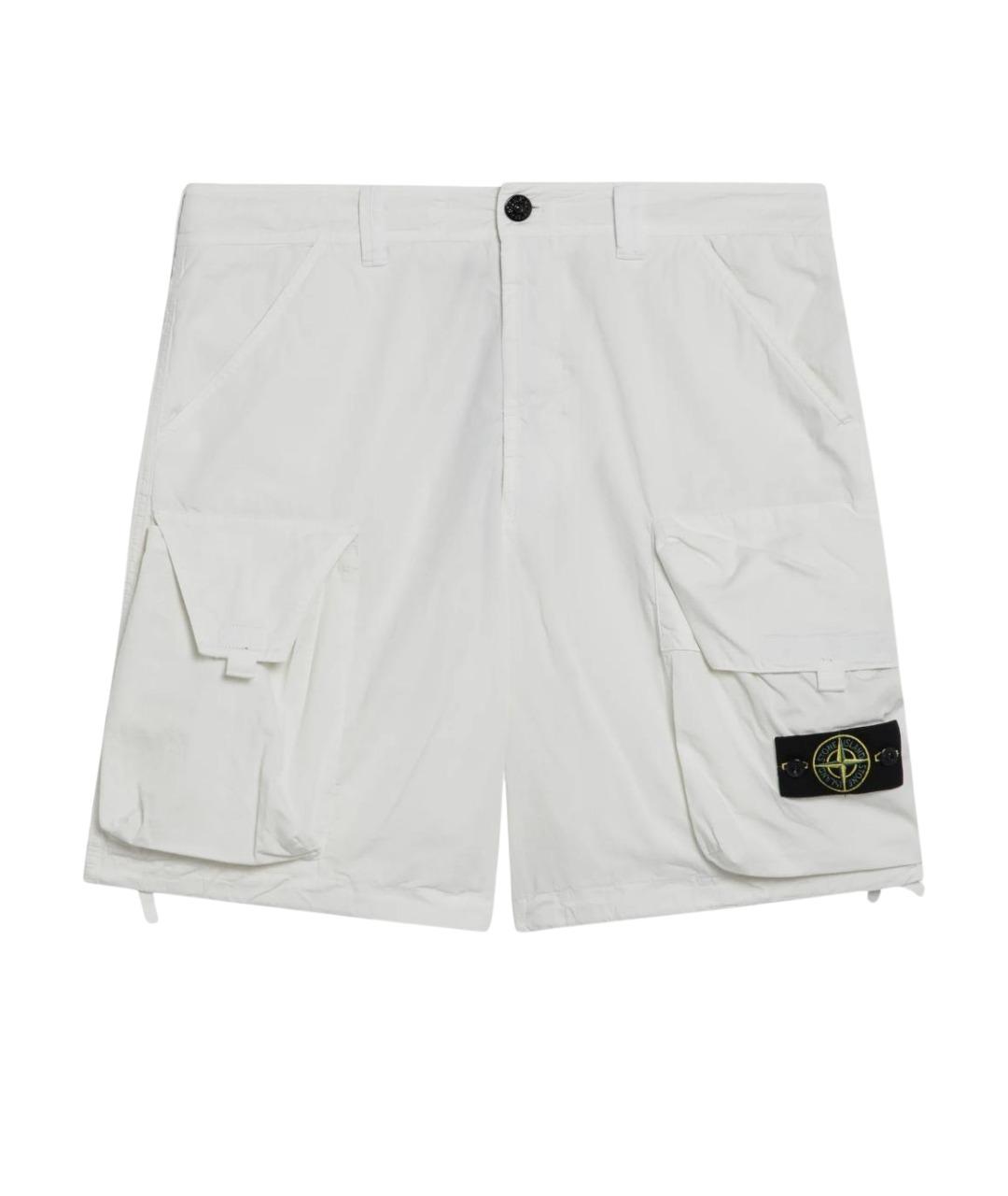 STONE ISLAND Белые хлопковые шорты, фото 1