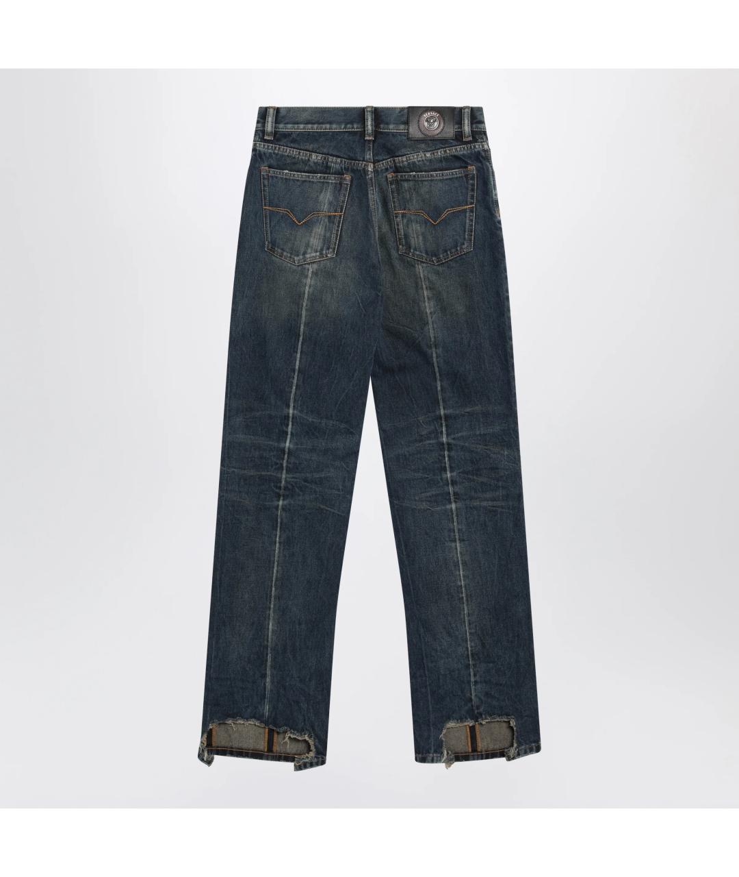 VERSACE Синие хлопковые прямые джинсы, фото 2