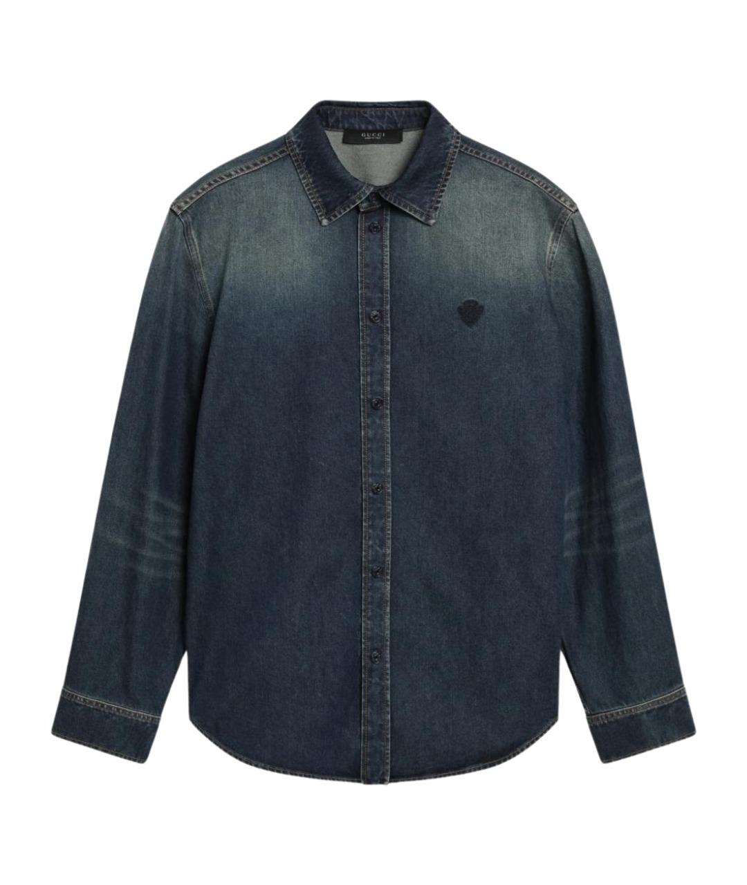 GUCCI Синяя хлопковая кэжуал рубашка, фото 1