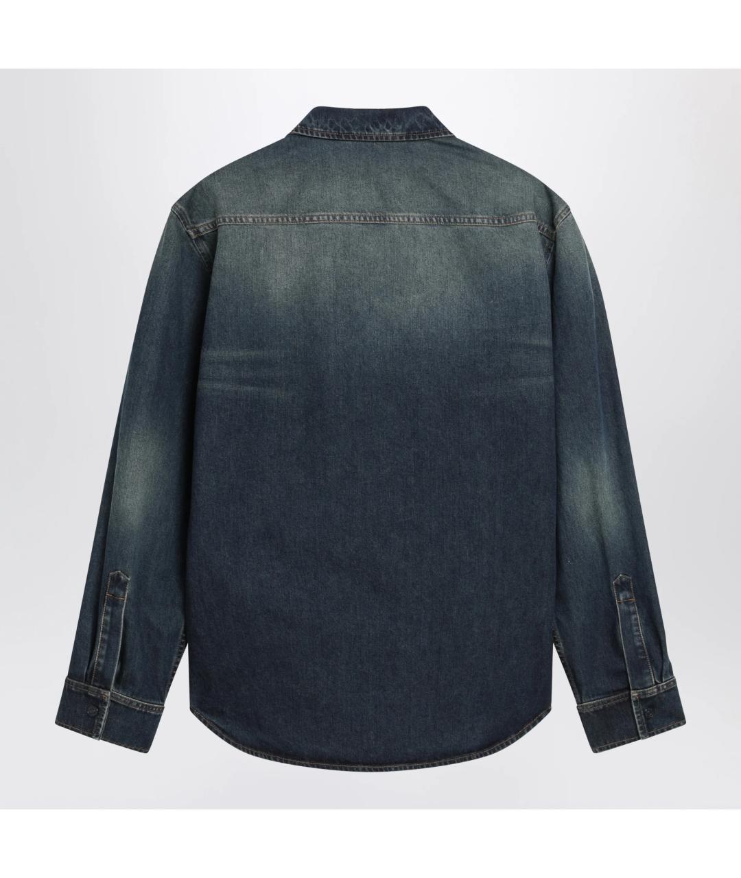 GUCCI Синяя хлопковая кэжуал рубашка, фото 2