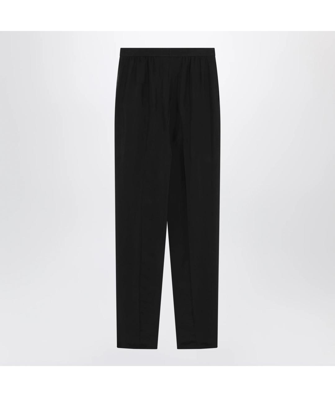 SAINT LAURENT Черные шелковые прямые брюки, фото 2