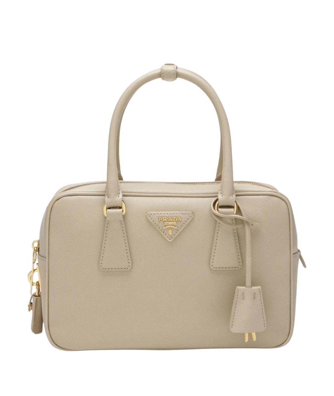 PRADA Бежевая кожаная сумка тоут, фото 1