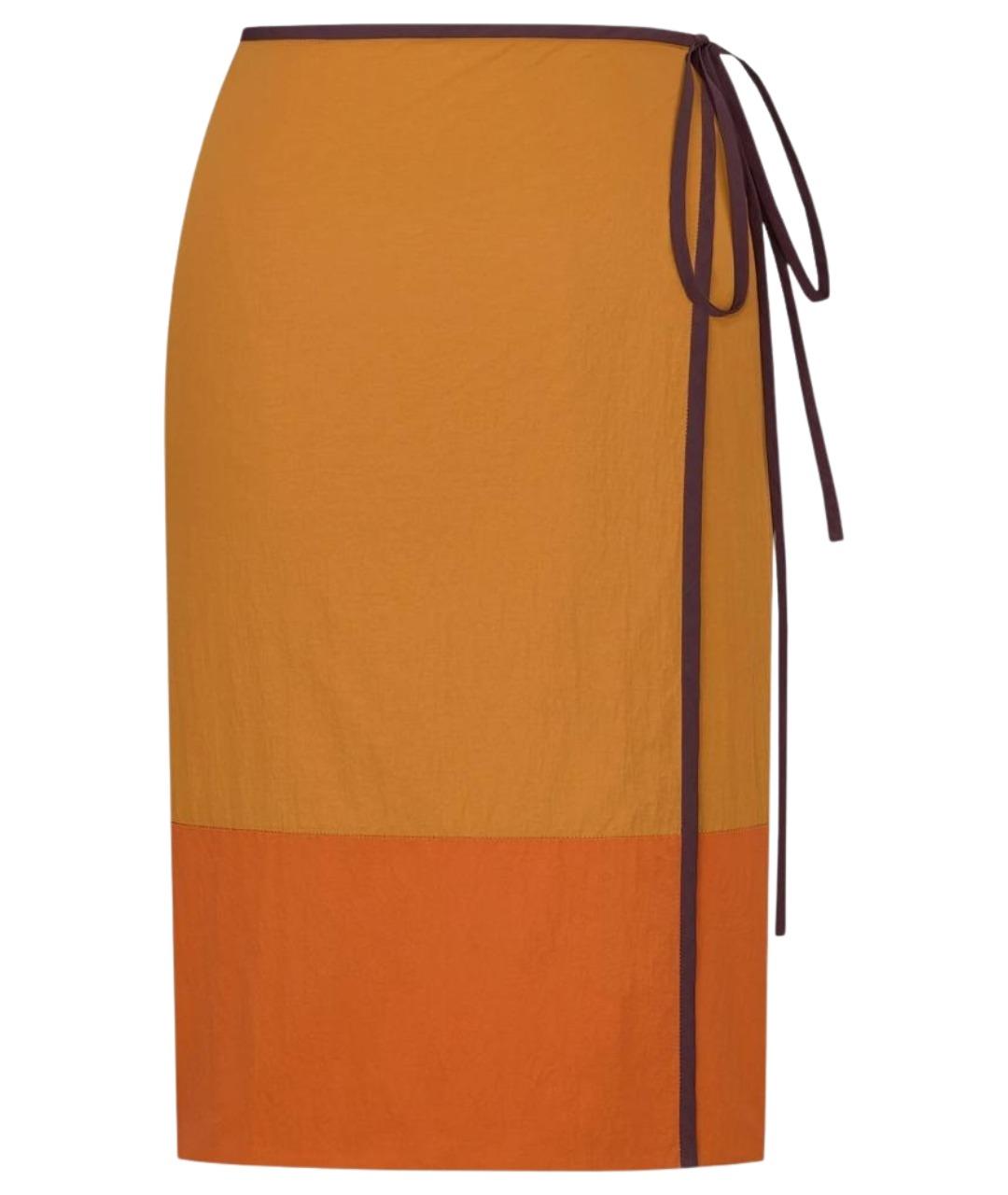 SAINT LAURENT Мульти хлопковая юбка миди, фото 1