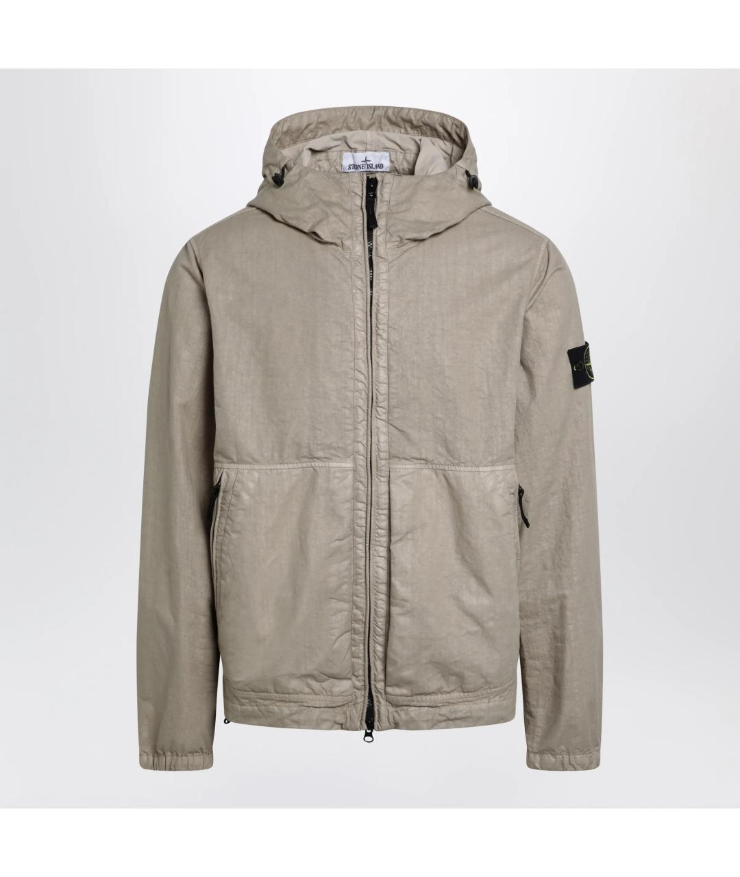 STONE ISLAND Бежевая полиамидовая куртка, фото 3
