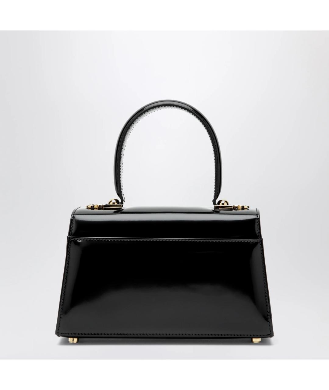 FERRAGAMO Черная сумка с короткими ручками из лакированной кожи, фото 2