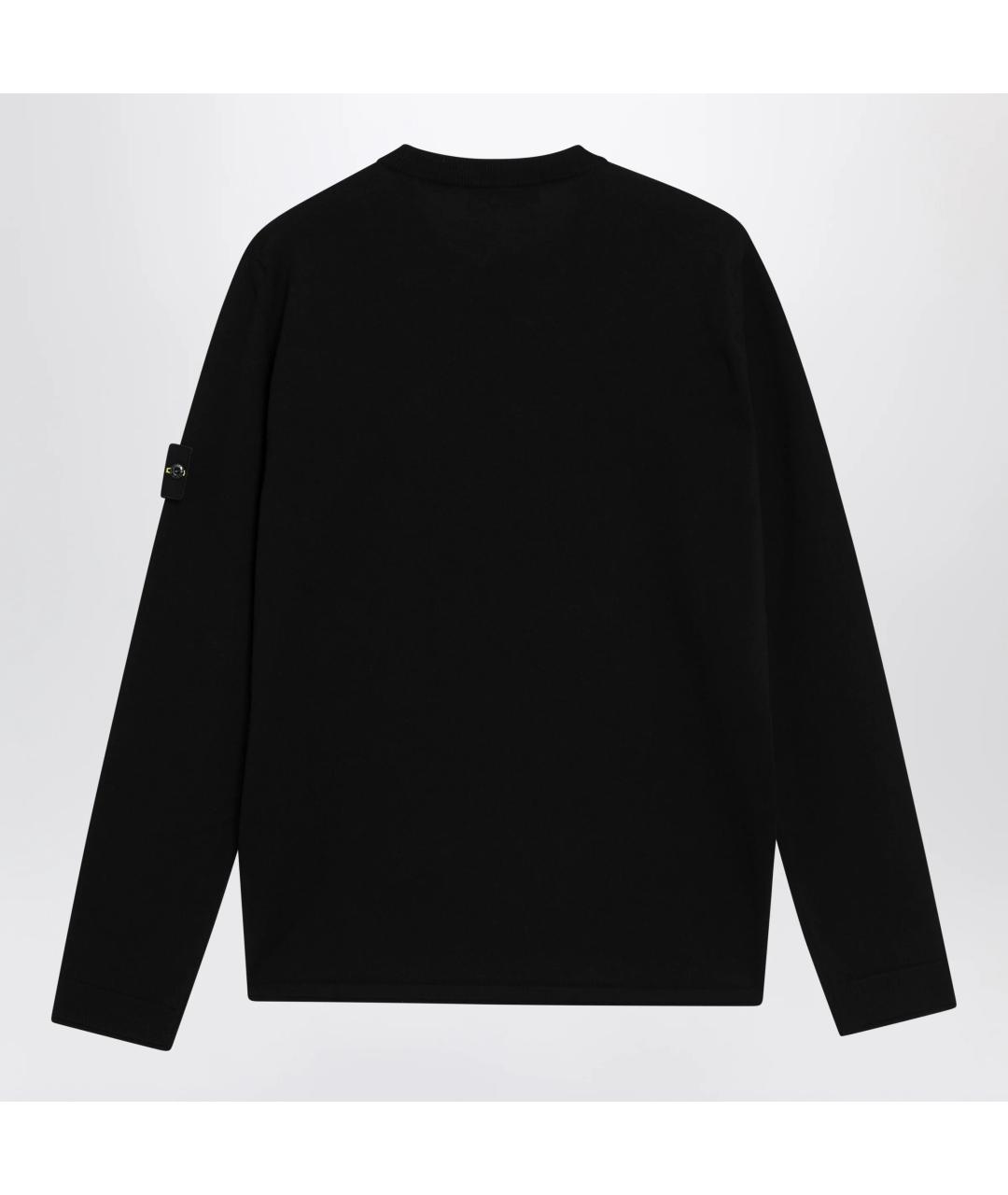 STONE ISLAND Черный хлопковый джемпер / свитер, фото 2