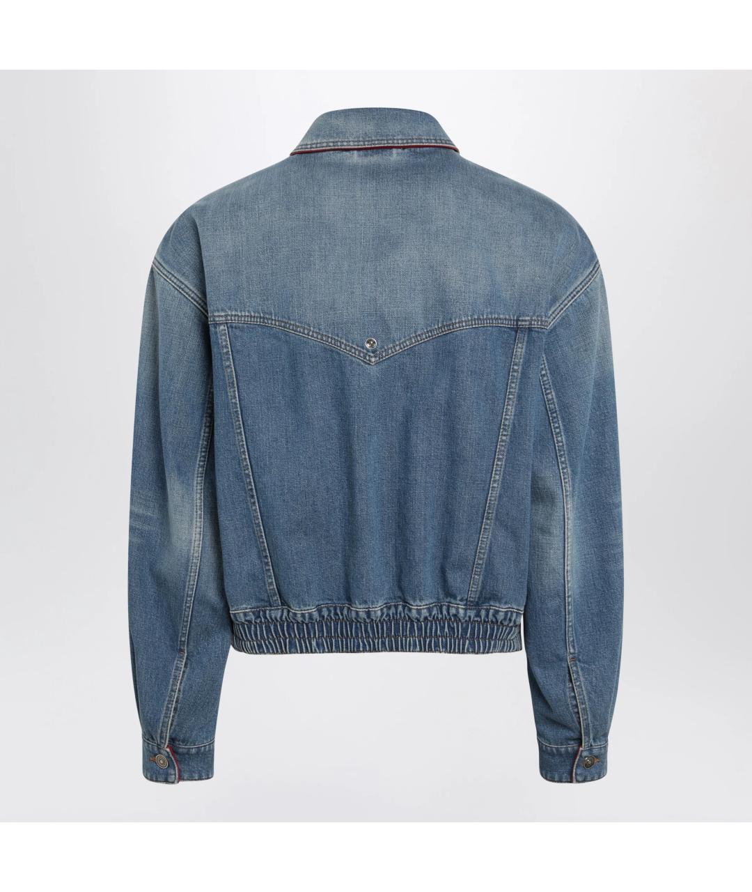 VERSACE Голубая хлопковая куртка, фото 2